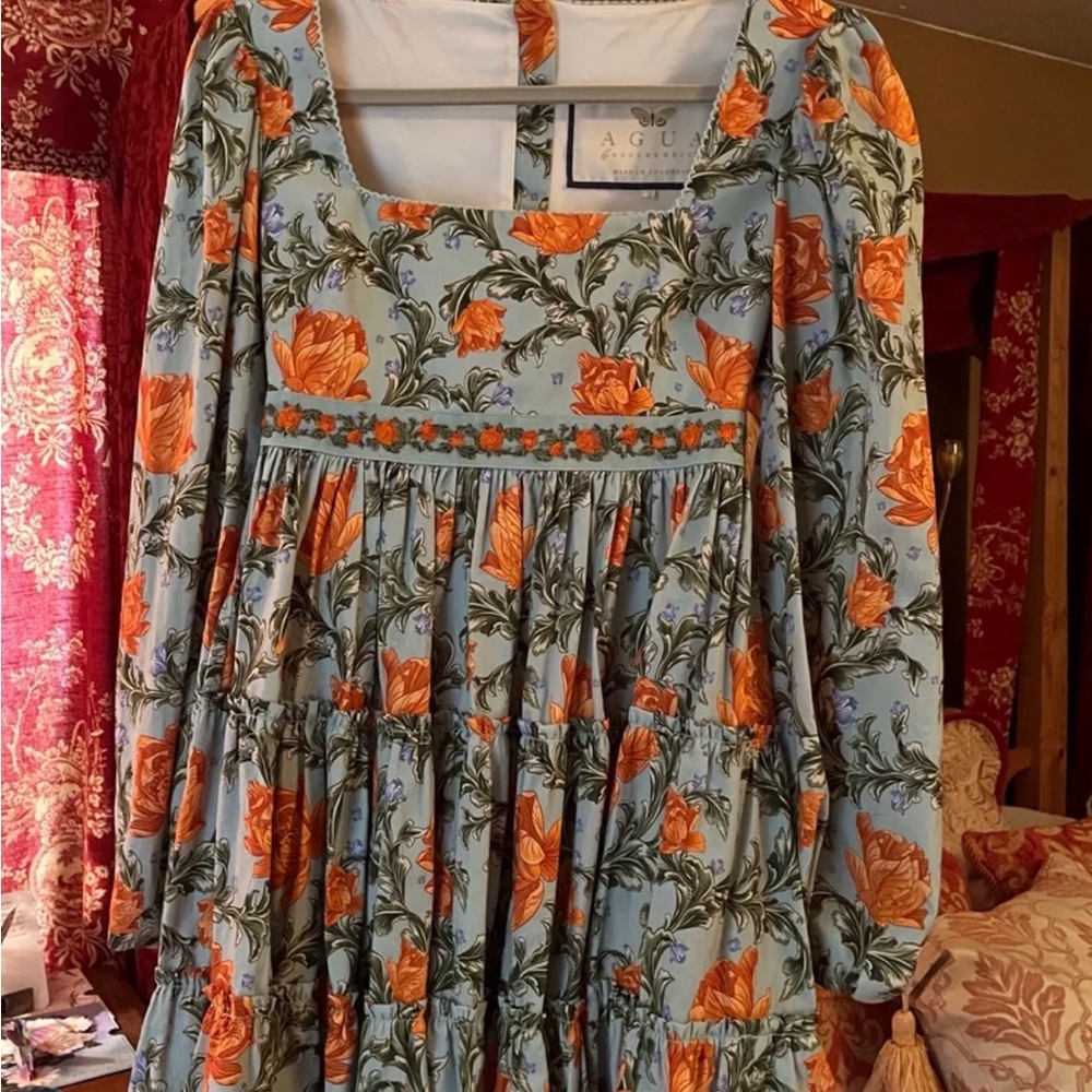 Agua by Agua Bendita Multicolored Bishop Sleeve Sundress